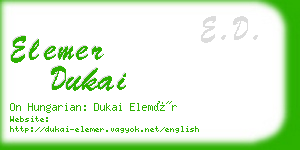 elemer dukai business card